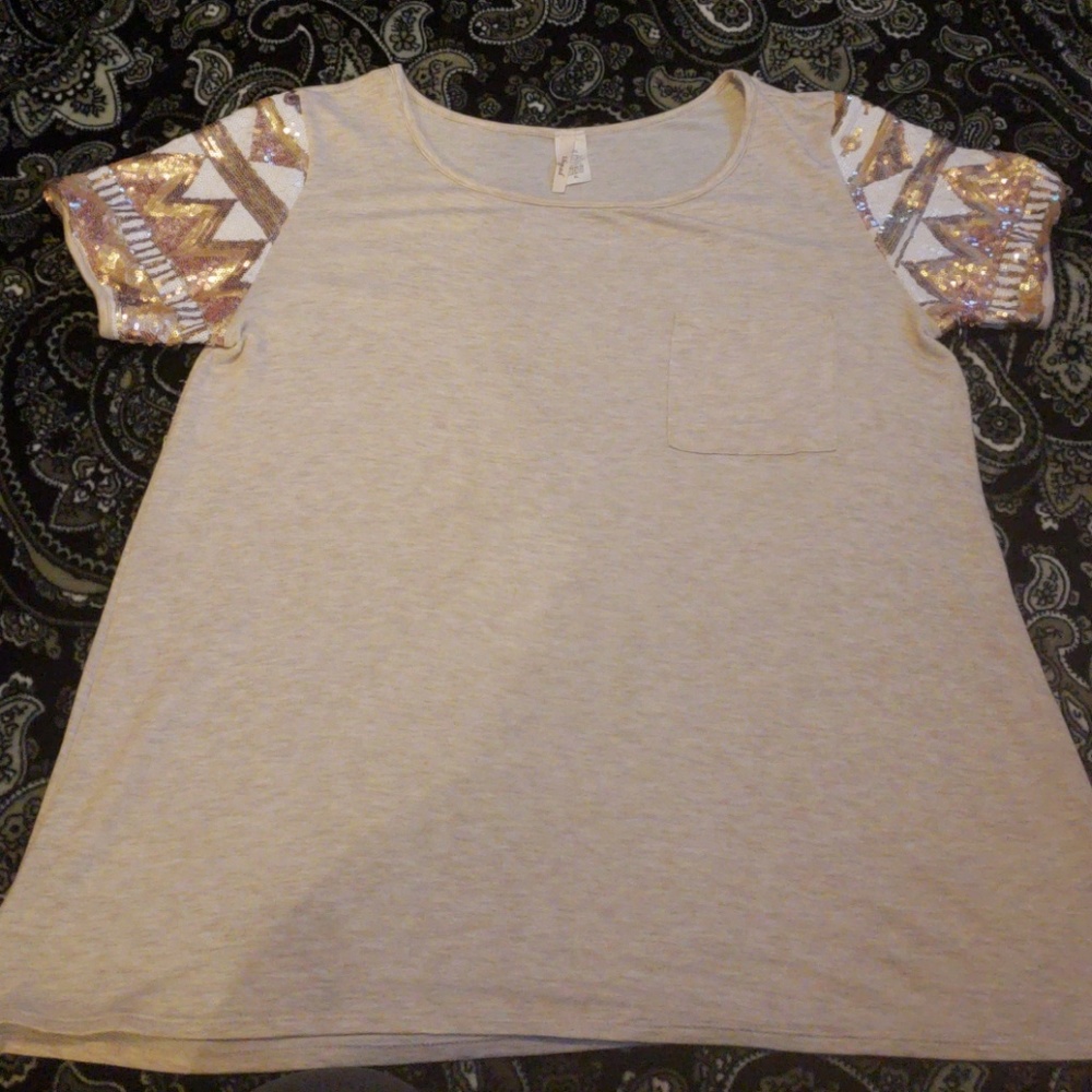 Sequin sleeve shirt
